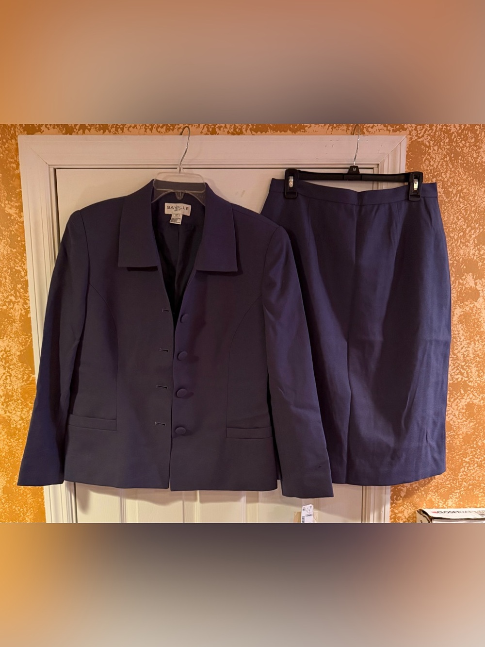 Vintage (circa early 2000s) Saville Suit Two-Piece Purple Skirt Suit